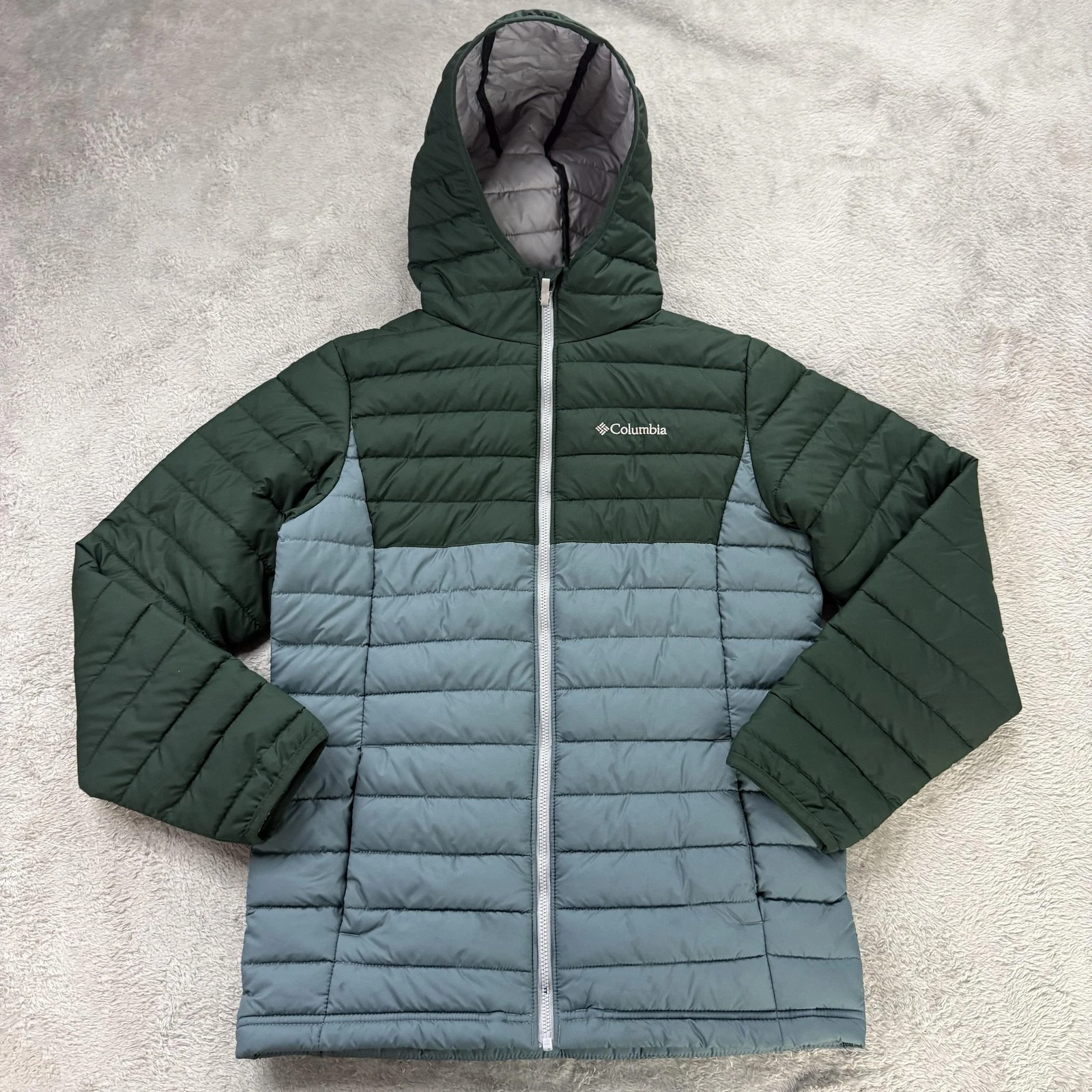 Columbia Jacket Kids 12 Green Blue Powder Lite Puffer Insulated Hooded Two Tone
Opens in a new windo