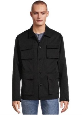 New George Men s Utility Lightweight Jacket 4 Pockets Black Size Large (42-44)