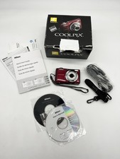Nikon COOLPIX L22 12.0MP Red Digital Camera WORKS Bad Battery Door Latch READ 