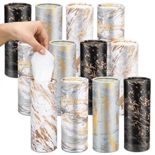12 Pack 7.1x2.7" Car Tissues Cylinder with 7.1x5.9" Napkin 3 Ply Tissues Bulk...