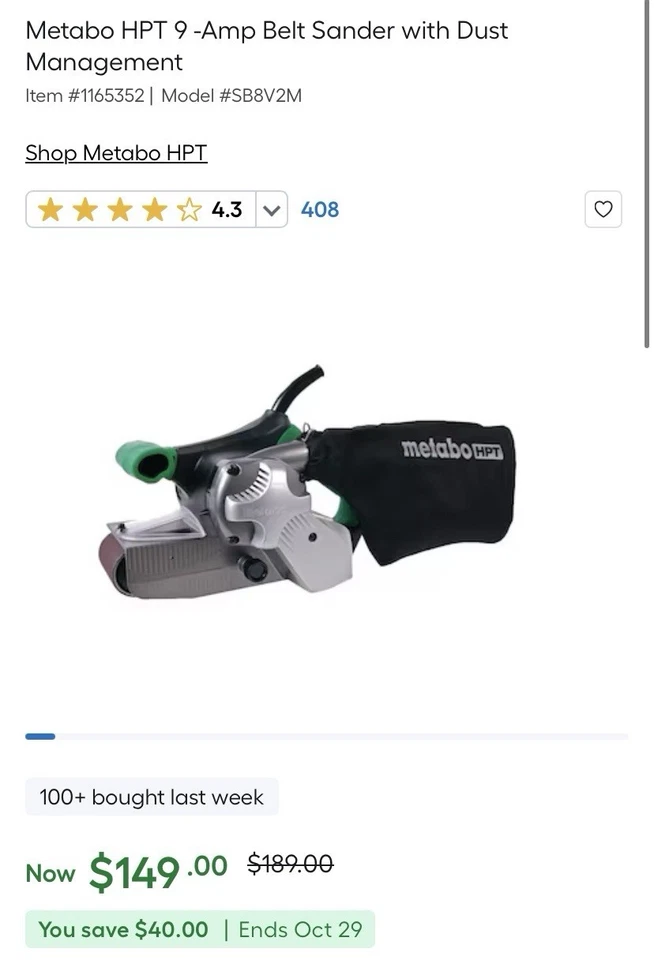 Metabo Belt Sander - Image 2 of 4