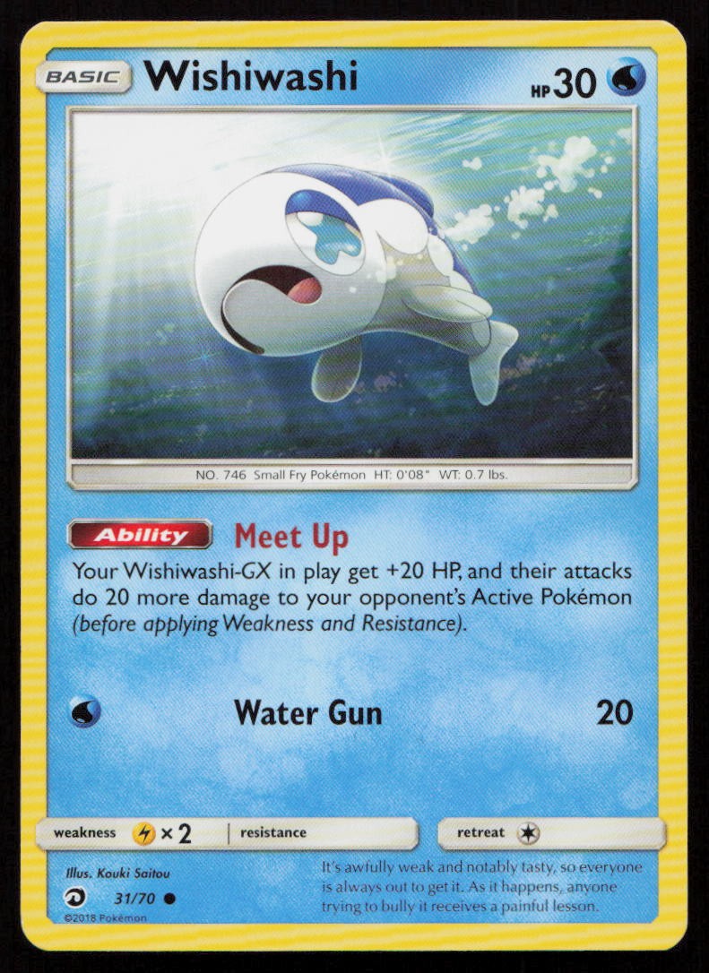 Wishiwashi 31/70 Common Dragon Majesty Pokemon Lightly Played