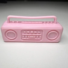 Vintage 1980s Barbie Pink Plastic Boombox Radio Accessory