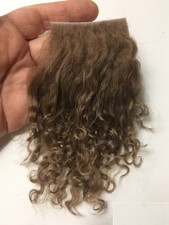 Morezmore M01462 1pc Tibetan Lamb Fur for Doll Hair Sample 2"x2" Walnut Brown