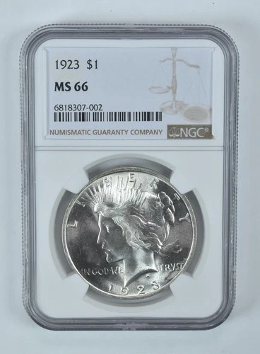 1923 Peace Silver Dollar MS66 NGC Brown Label *1951