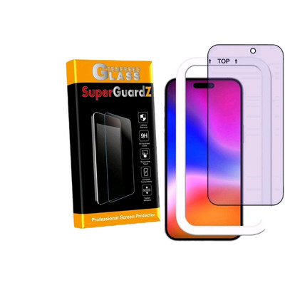 2 Pcs iPhone 15 Pro Full Cover Screen Protector Anti Blue Light Tempered