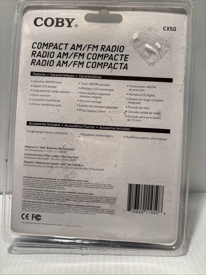 COBY COMPACT AM/FM RADIO CX50  (74) - Image 4 of 4