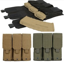 Tactical Molle Triple Rifle Mag Pouch for 5.56/.223mm Magazine Carrier Holder