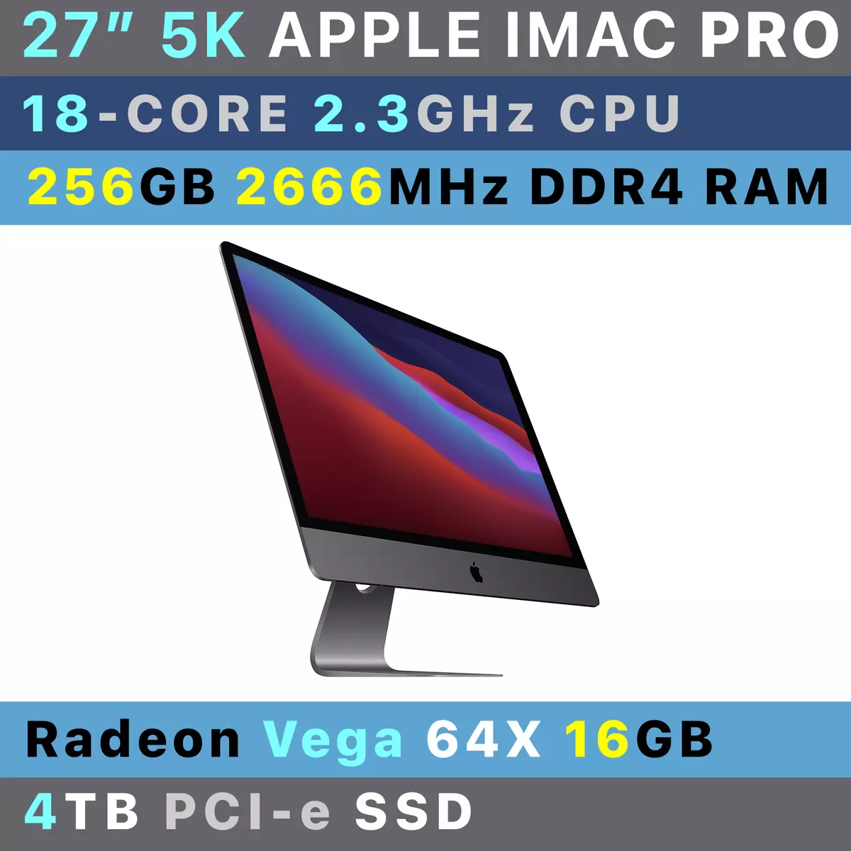 hans Oh afbryde Apple iMac Pro ・ 18-core 2.3GHz ・ 256GB RAM ・ 4TB SSD ・ Vega 64X 16GB | eBay