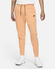 Nike Tech Fleece Joggers Pants Cuffed Light Orange Frost Black CZ9918-835 XL