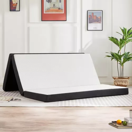 Folding Mattress Queen 4-Inch Tri-Fold Mattress with Memory Foam 80"×60"×4"