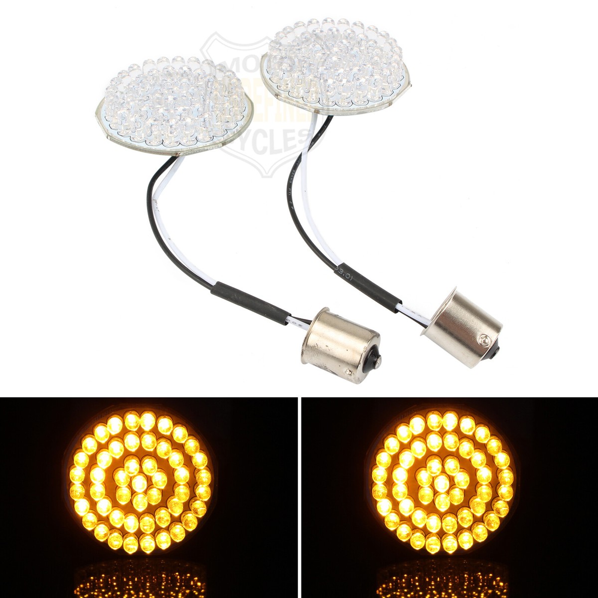 Pair 1156 LED Rear Turn Signal Light Insert Bulb For Harley Road