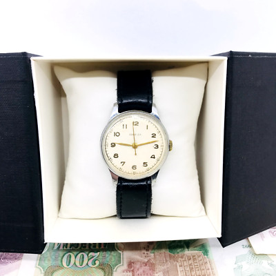   Seltene Pobeda 1 MCHZ Kirova UdSSR 1950 Armbanduhr Soviet 15 j Service  