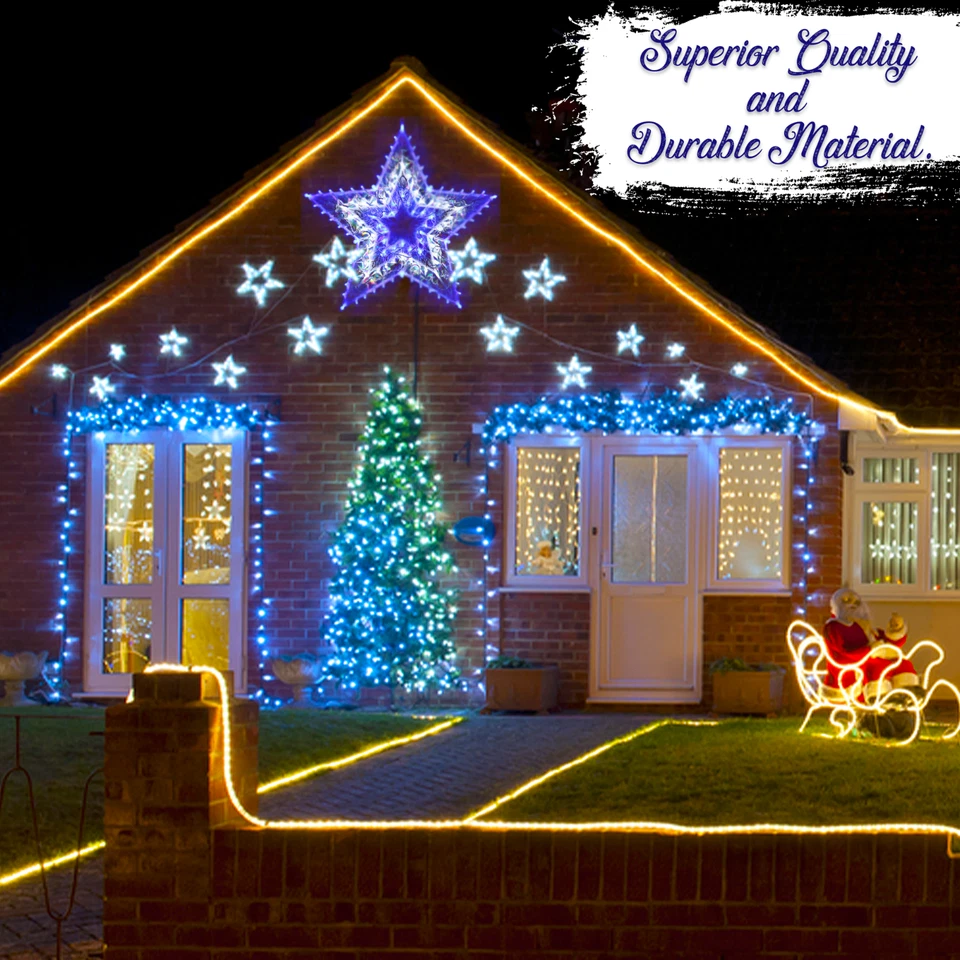 Xmas Snowflake Star Window Hanging Wall Fairy Light Christmas Silhouette Lights - Image 2 of 4