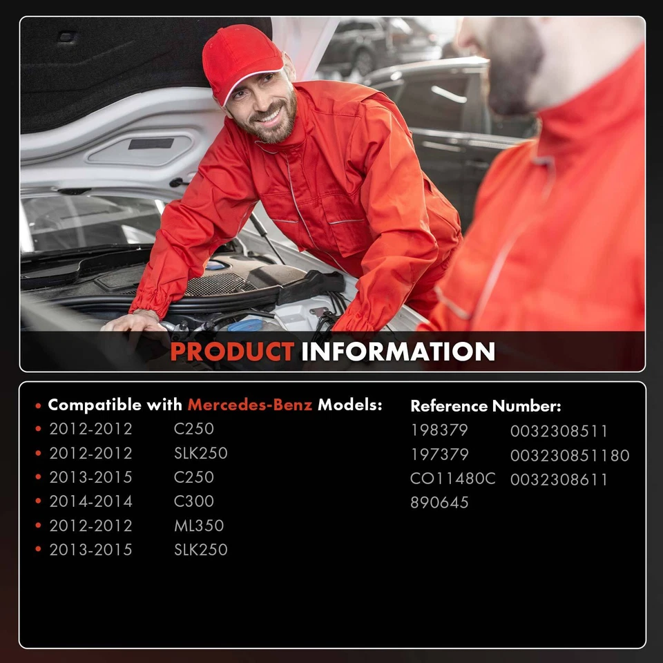 A/C Compressor w/ 6SBU16C Style & 6-Groove Pulley for Mercedes-Benz C250 C300 - Image 2 of 4