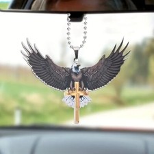 American Eagle Car Pendant Christian Cross Interior Rearview Mirror Acrylic Gift