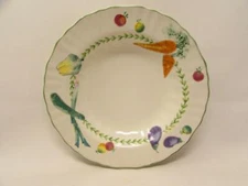 Farm Medley by Mikasa Large Rim Soup Bowl Vegetables Green Trim b427