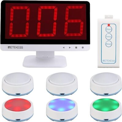 Retekess TM101 Wireless Quiz Answer Game System 6 Buzzers Competition School US