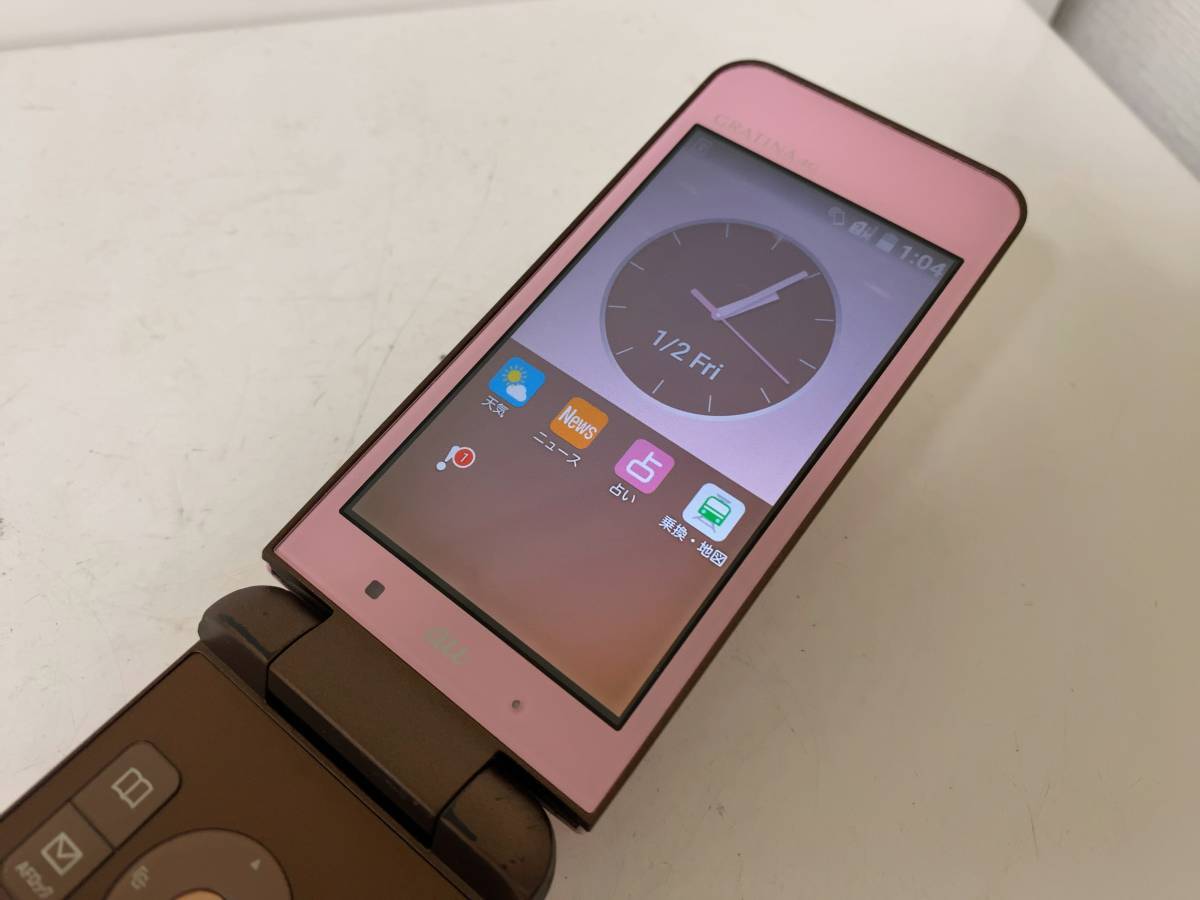 au GRATINA 4G KYF31 ピンク 携帯電話