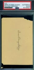Amos Alonso Stagg PSA DNA Coa Autograph Hand Signed 3x5 Index Card