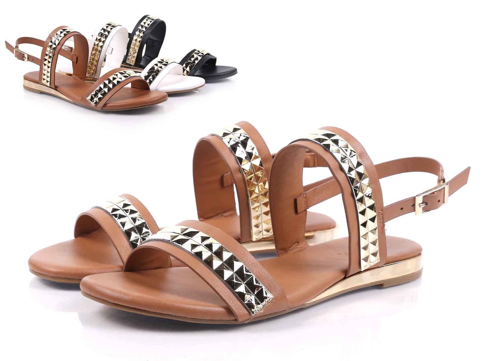 APL Sandali donna tacco basso casual cinturino oro slingback colore marrone misura 8 5