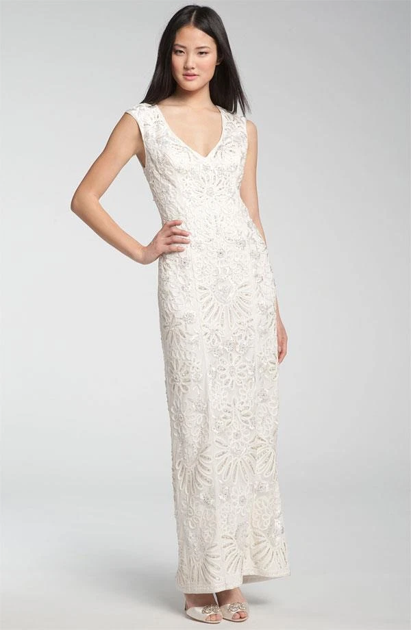 white long sleeve lace prom dress Elegant White Floral Lace Mermaid Spring Wedding Dress Long Sleeves V-Neck Slim Bridal Dresses main image 1