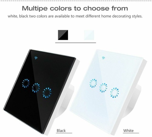 Wifi Smart Interruttore Luce Vetro Pannello Muro Tocco con Alexa Google Casa App - Foto 6 di 12