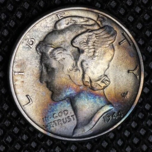 1944 Mercury Dime UNC/AU Toning Rainbow 970