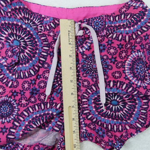 Kanu Surf Board Shorts Girls Medium 8/10 Pink Geometric Swim Bottom - Picture 8 of 11