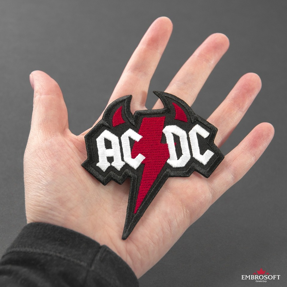 AC/DC Devil Logo Music Rock Band Embroidered Patch Iron On SIZE: 3.1