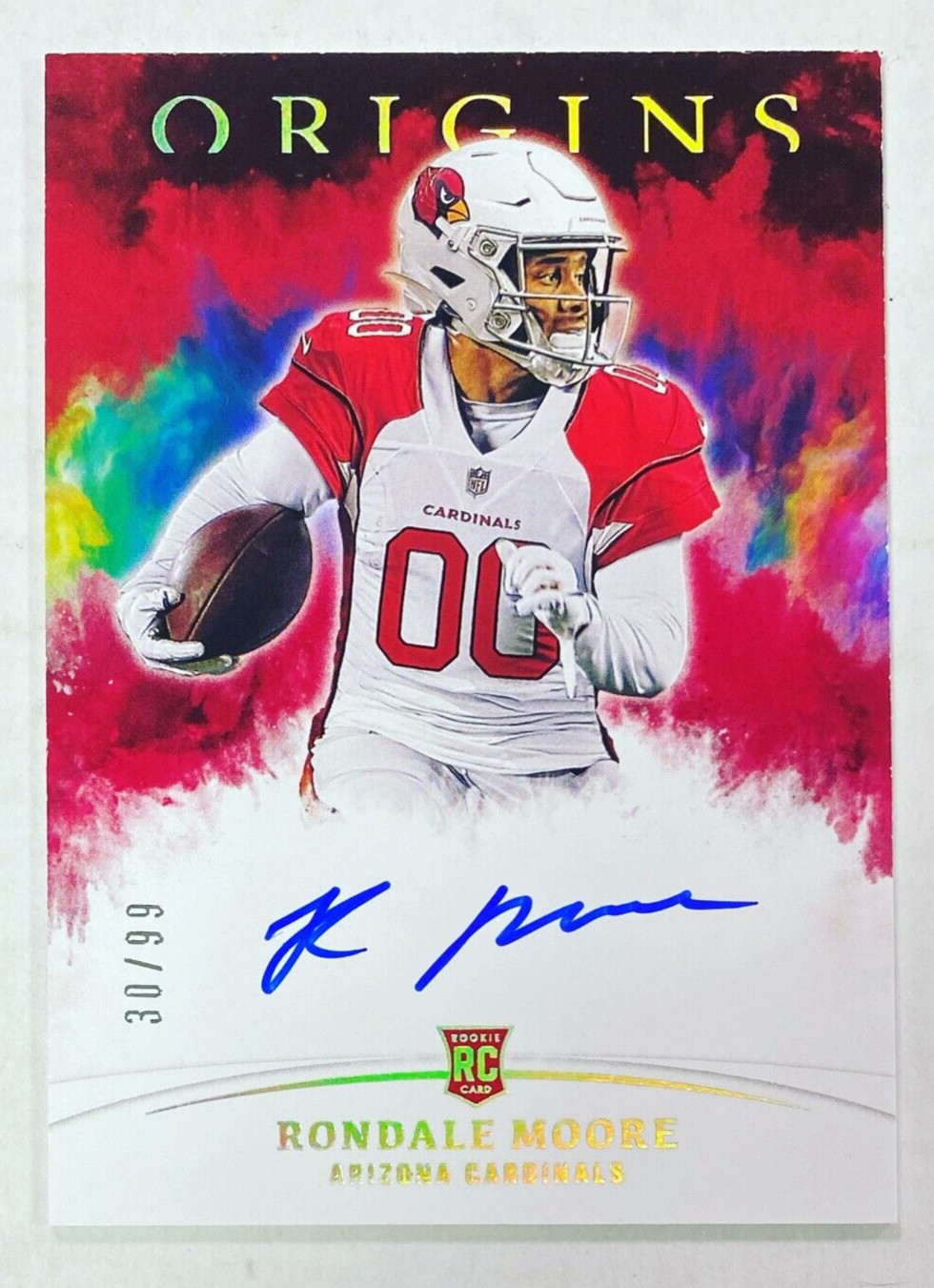 2021 Panini Origins Rondale Moore Red Rookie Auto /99 Cardinals Card RA-RM RC NM