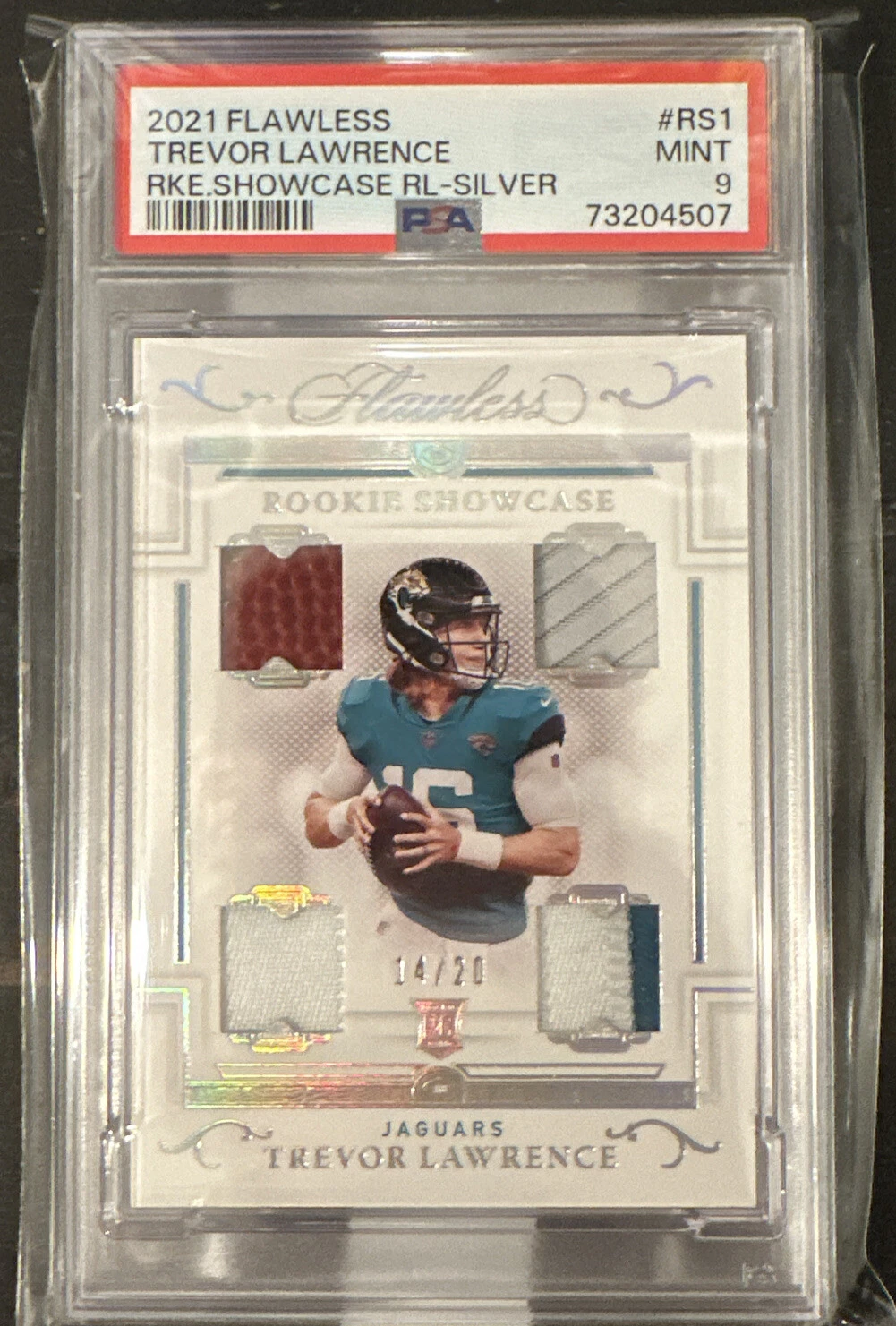 Trevor Lawrence Panini Flawless Rookie Showcase Relics #RS1 Silver