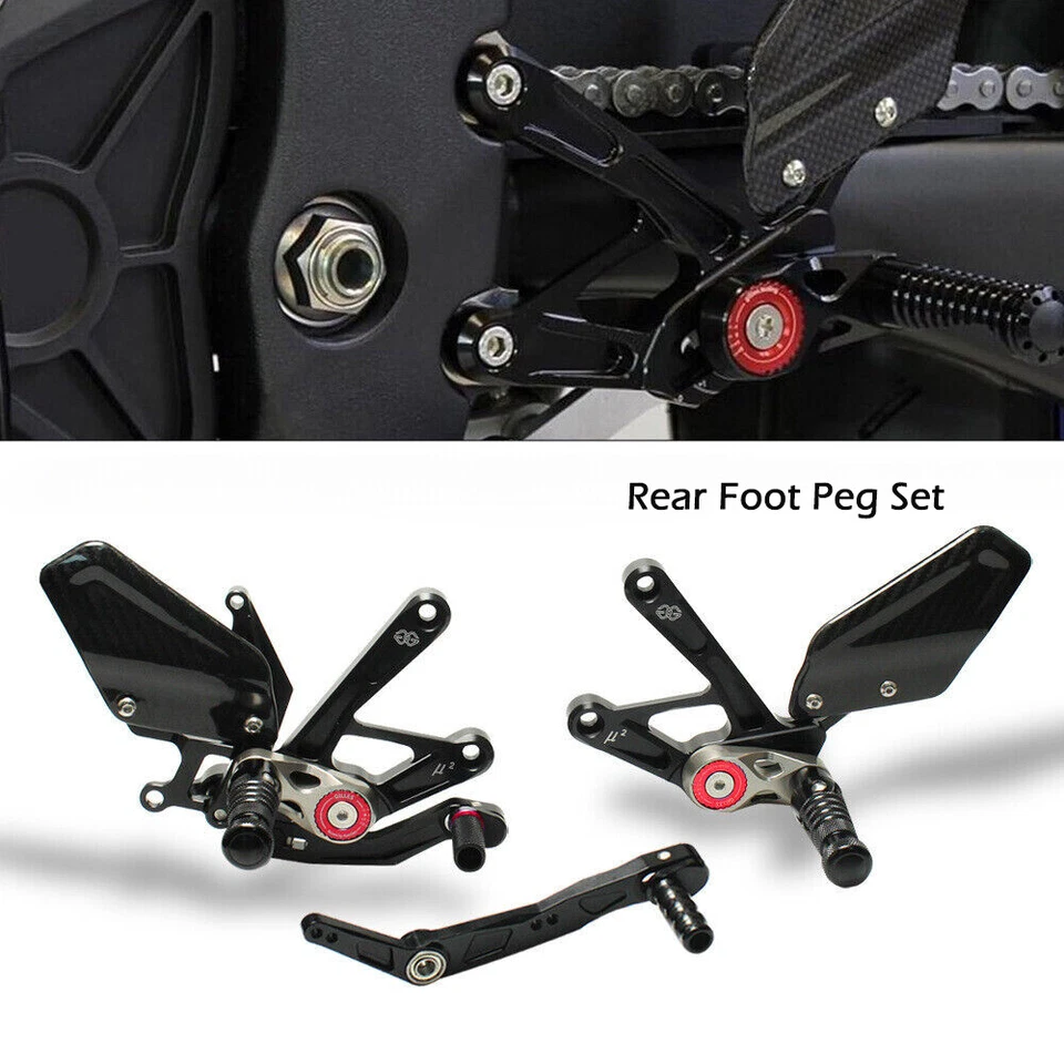 Juego de clavijas traseras para Yamaha YZF-R1M R1 R1S reposapiés soporte palanca de pedal de cambio Foto 2 de 4