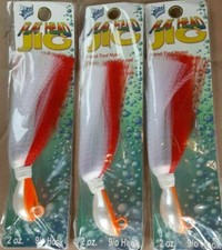 3 New Parachute Jigs 2oz, 9/0 Big Game Hook Cobia Tuna Grouper Snapper Nylon