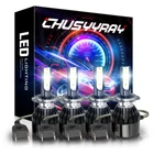 4Pcs H7+ H7 LED Headlight Kit Combo bulbs High Low Beam 6500K White Super Bright