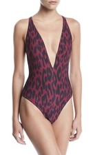 Proenza Schouler strappy crossback one-piece Swimsuit, women’s Small, wine/black