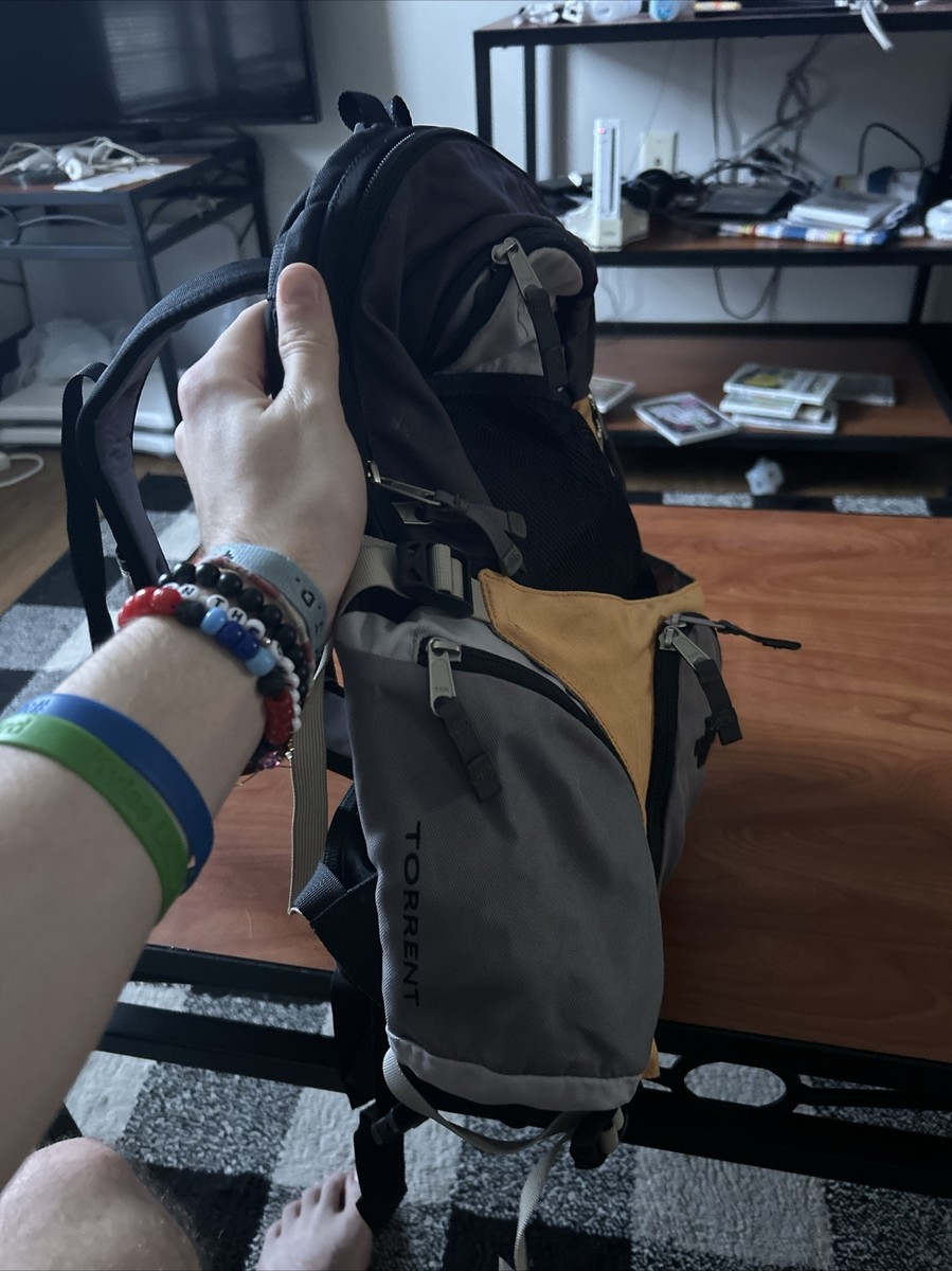 north face backpack torrent Vintage The North Face Torrent Backpack Grey Yellow Multiple Compartments