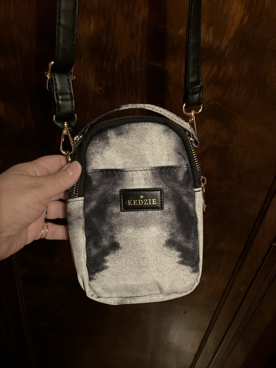 Kedzie Crosstown Crossbody Zipper Bag Aura Collection 7x5” Adj Black Strap
