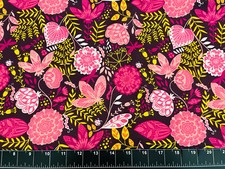 Tina Scrap Poppies Daisy Flower Bouquet Spring Ladybug Cotton Fabric 9"x21"