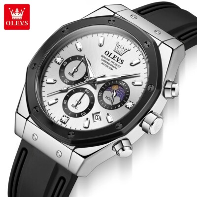 Waterproof Quartz Watch Luminous OLEVS Business Luxury Date Men Men's Strap