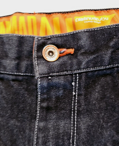 Vtg. Platinum FUBU Work Jean W42 L34 Muhammed Ali Jeans 5 Pockets Unworn ? - Picture 8 of 18