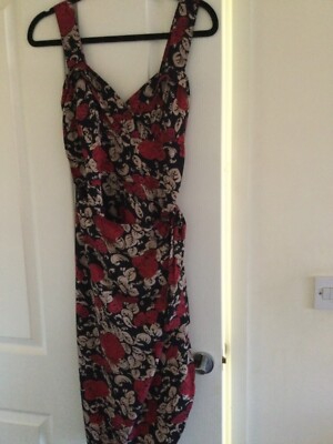 50er Jahre Stil HUNDEHÜTTE VINTAGE, Hawaii Kleid, marine/rot/beige. Rockabilly 20