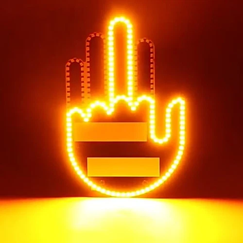 Car Finger Light with Remote Road Rage Signs LED Car Back Window Sign Gesture - Picture 6 of 23