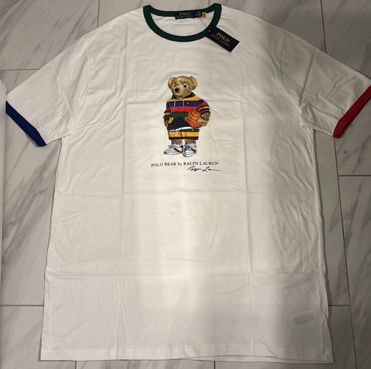 Polo Ralph Lauren Big and Tall Men's Polo Bear T-Shirt White New