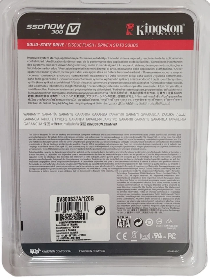 Genuine Kingston SSDNow V300 SV300S37A/120G 2.5" 120GB SSD Solid State Drive - Image 2 of 3