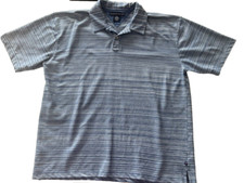 Tommy Hilfiger Men's Size XL Short Sleeve Polo Blue Heather Stripe Button