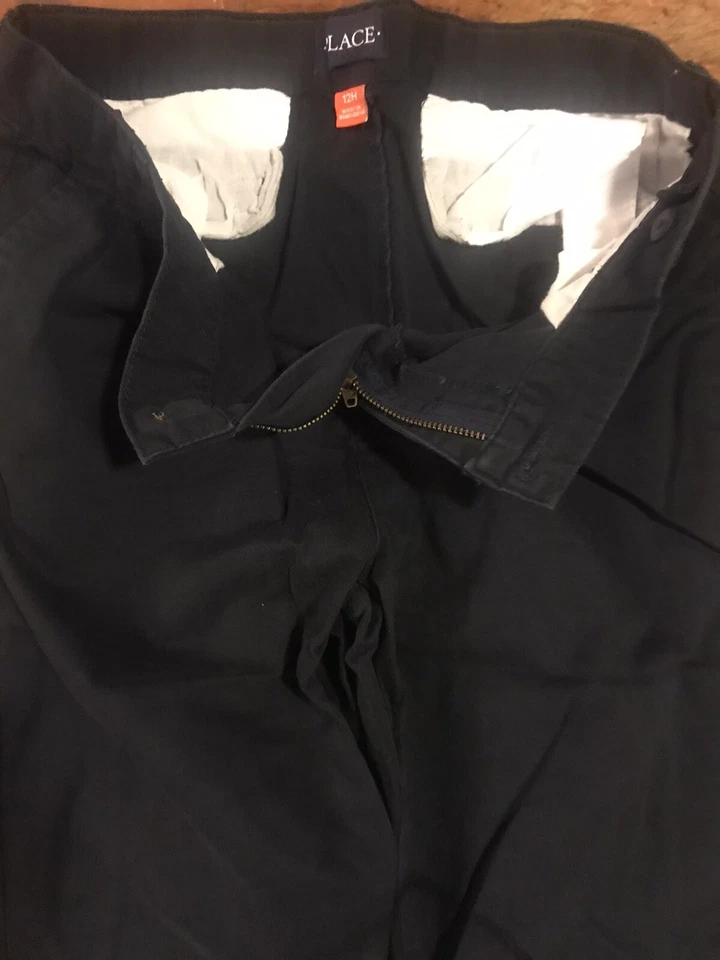 Boys Black Khaki Uniform Pants Old Navy Childrens Place Size 12 One Is NWOT - Изображение 3 из 4