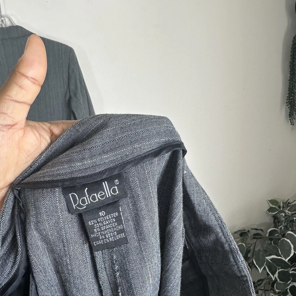 Rafaella Mujer Pantalón Traje Conjunto 2 Botones Blazer Pantalones Talla 10 Blazer 12 Elástico Foto 4 de 4