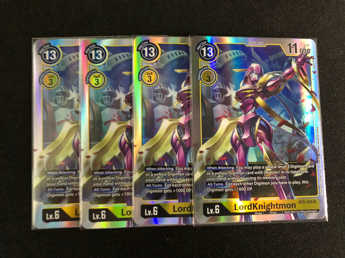 Digimon TCG - Super Rare - LordKnightmon - BT5-045SR - Yellow Card Playset!
