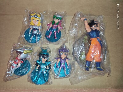 Lot De 6 Figurines - 5 Chevaliers Du Zodiaque (Saint Seiya) + 1 Son Goku - Neuf Sous Blister